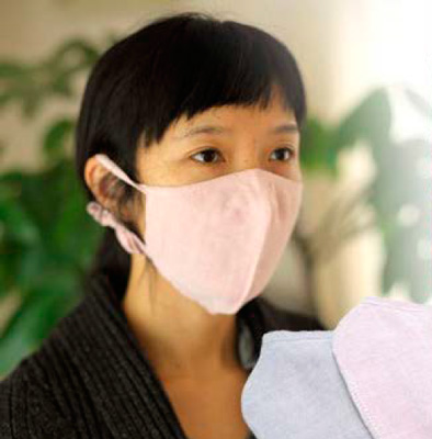 花粉症対策に「竹布マスク」